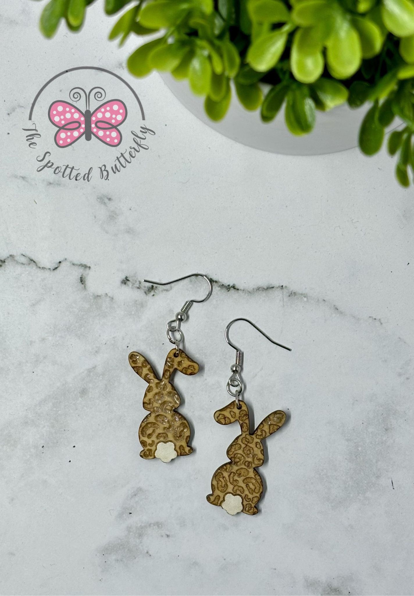 Earrings - Wooden Bunny
