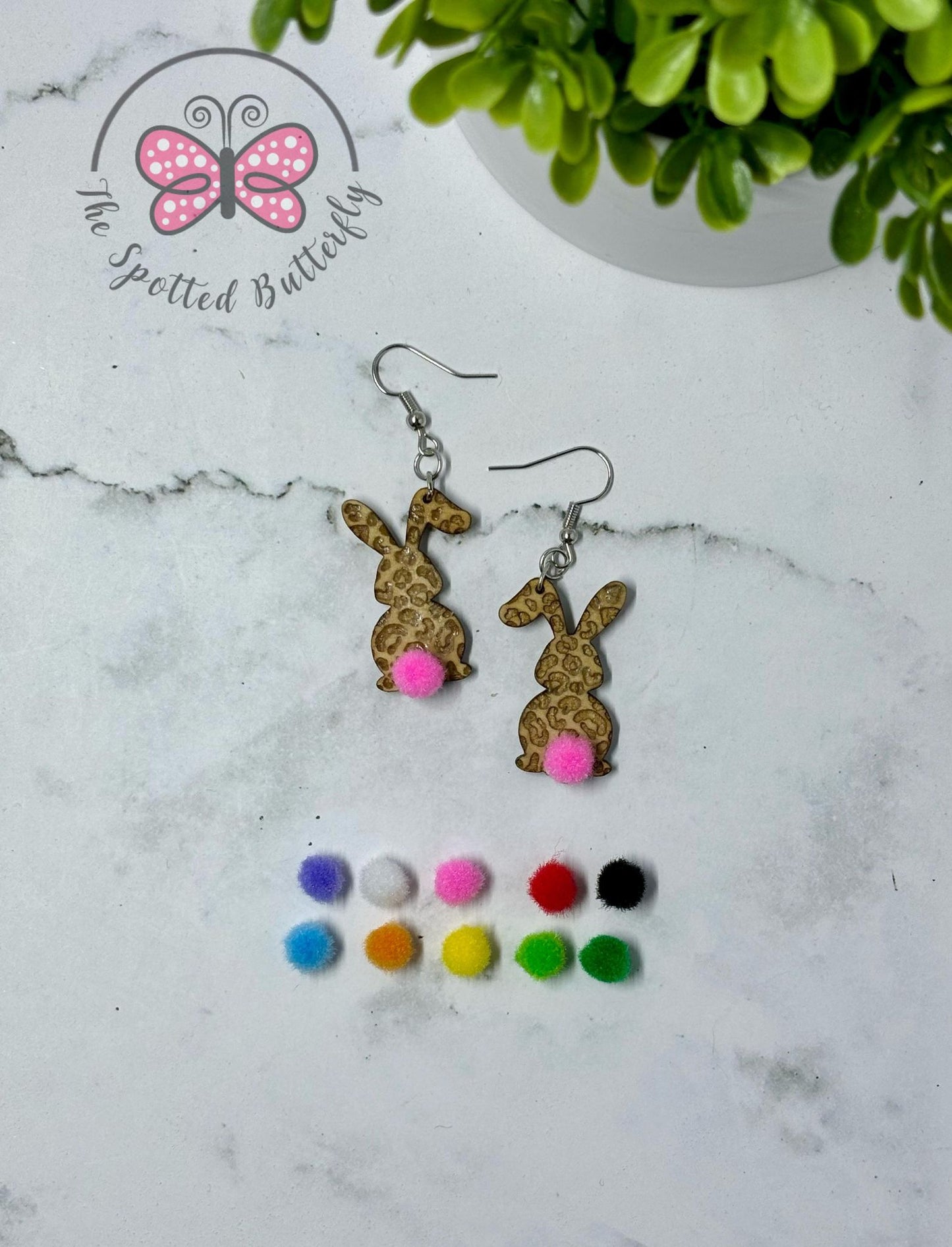 Earrings - Wooden Bunny