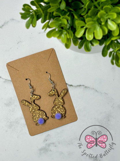 Earrings - Wooden Bunny