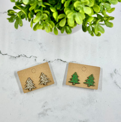 Earrings - Wooden Pumpkins or Trees