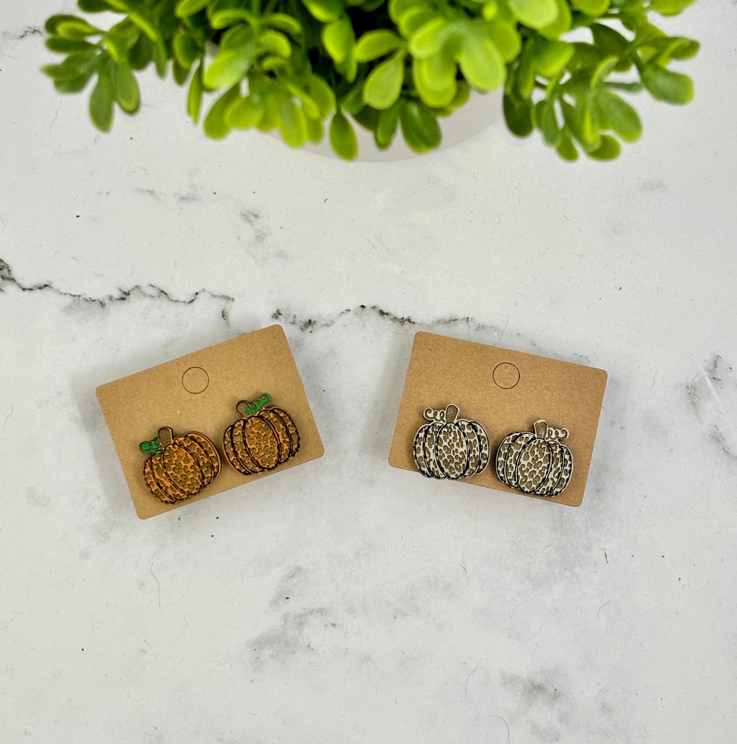 Earrings - Wooden Pumpkins or Trees