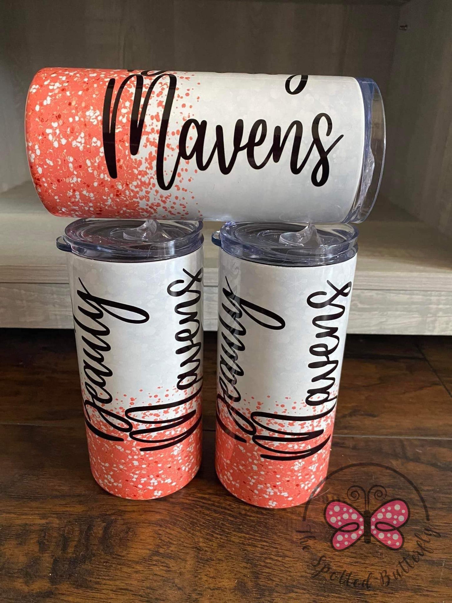 Personalized Glitter Skinny Tumbler