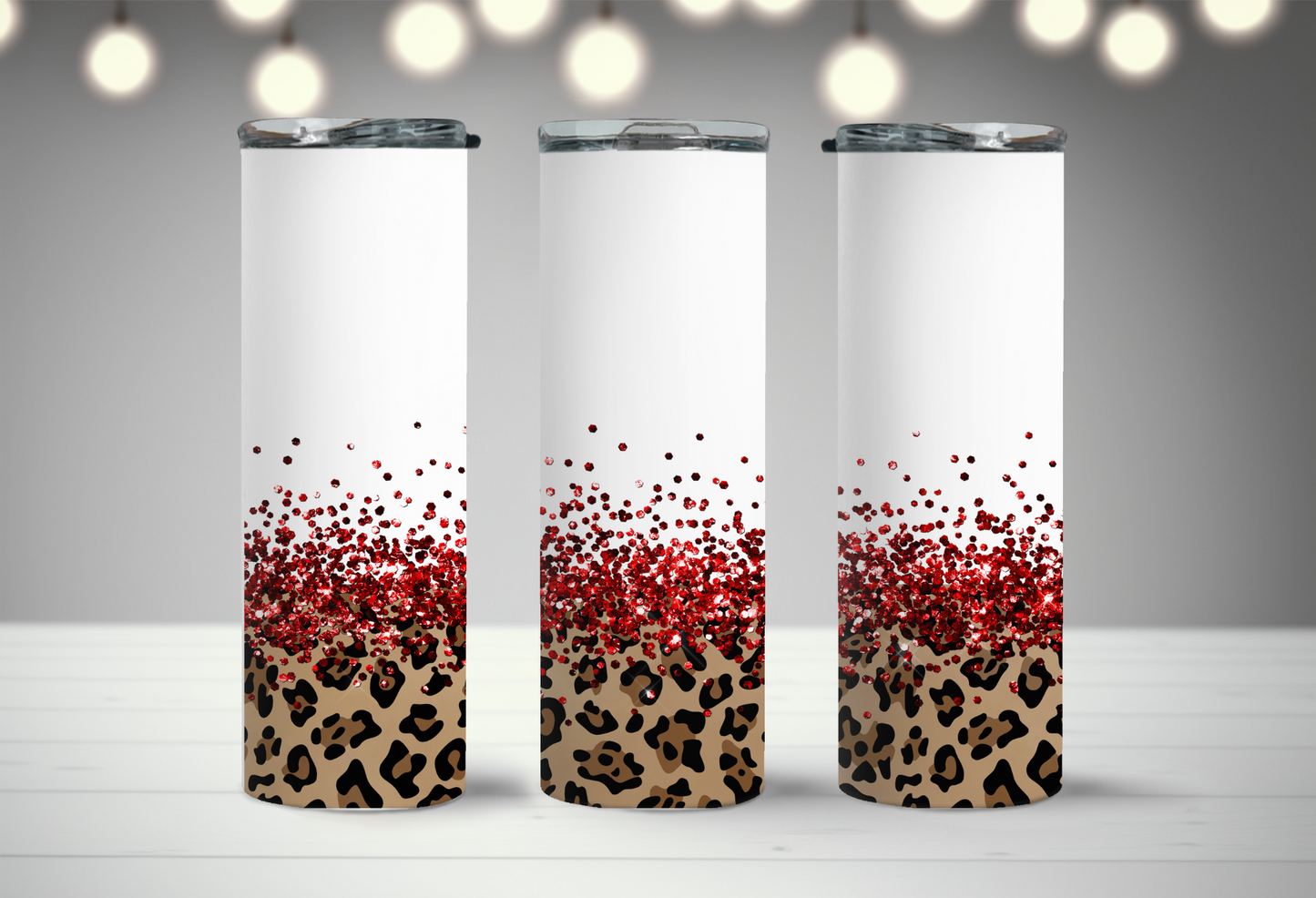 Personalized Glitter Skinny Tumbler