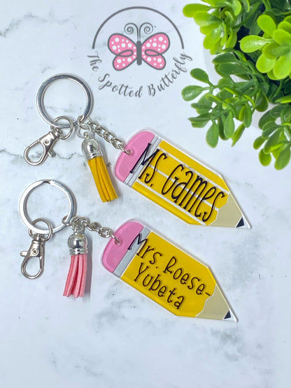 Acrylic Pencil Key Chains